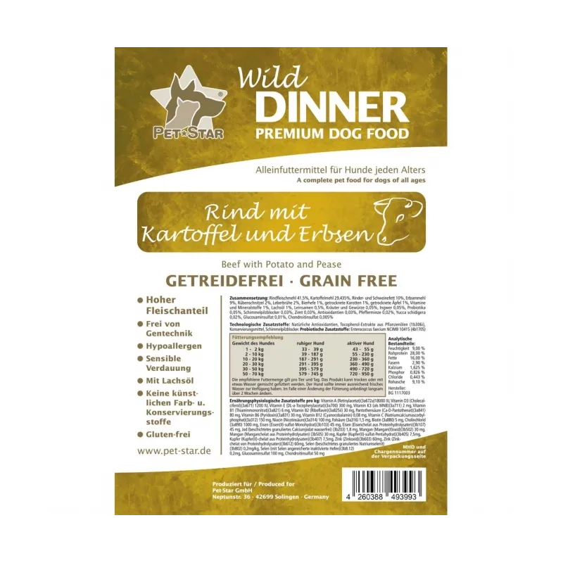 Getreidefrei Wild Dinner Rind - Getreidefrei - 500 g jetzt online