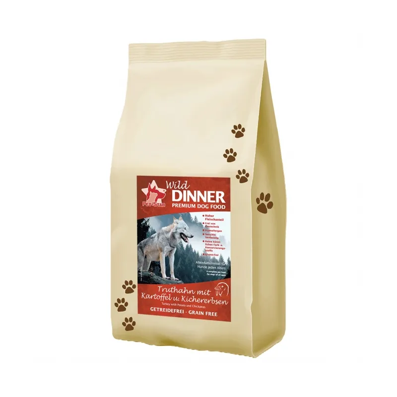 Hundetrockenfutter Wild Dinner Truthahn - Getreidefrei - 12 kg...