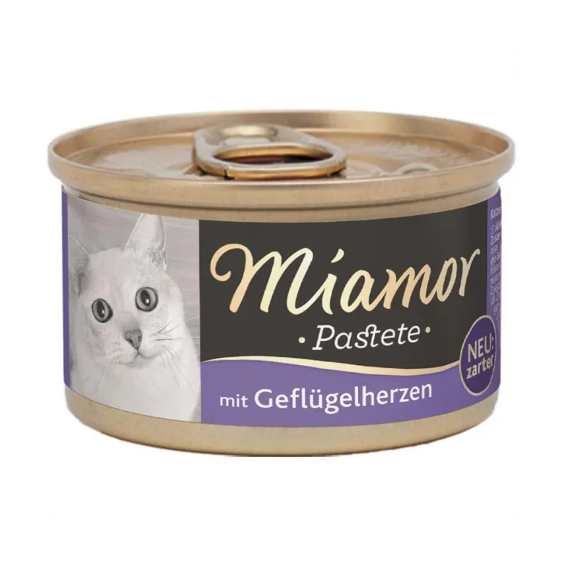 Katzen Nassfutter Miamor Pastete Geflügelherzen 85g jetzt online