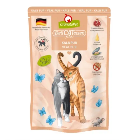 Katzen Nassfutter GranataPet Delicatessen Pouch Kalb PUR 85 g...