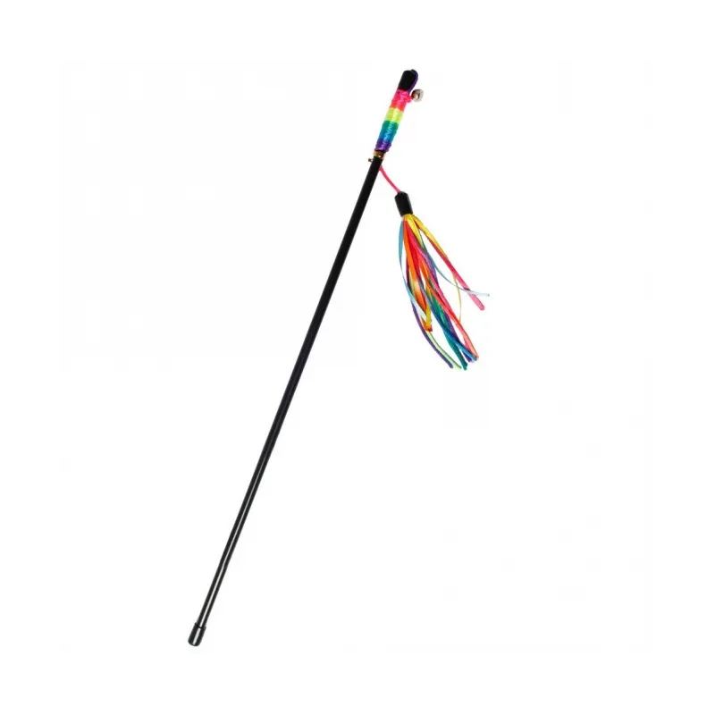 Katzenspielzeug Karlie Flamingo Katzenangel mit Regenbogenfäden...