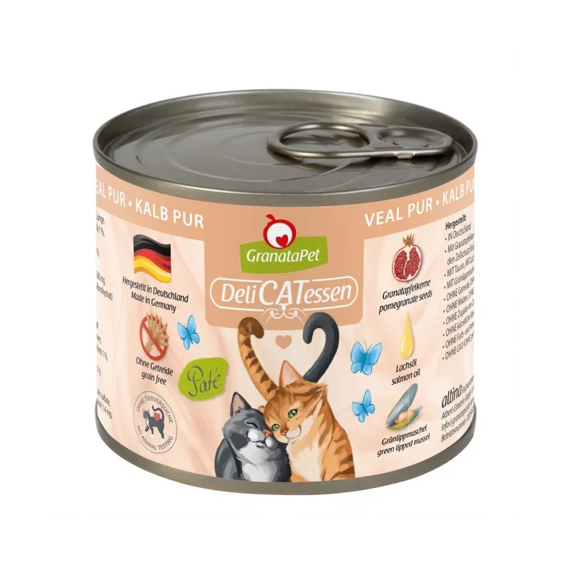 Katzen Nassfutter GranataPet Delicatessen Dose Kalb PUR - 200 g...
