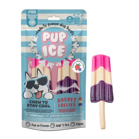 Hundesnacks Pup Ice Rocket Lollies Strawberry & Blueberry M - 2...