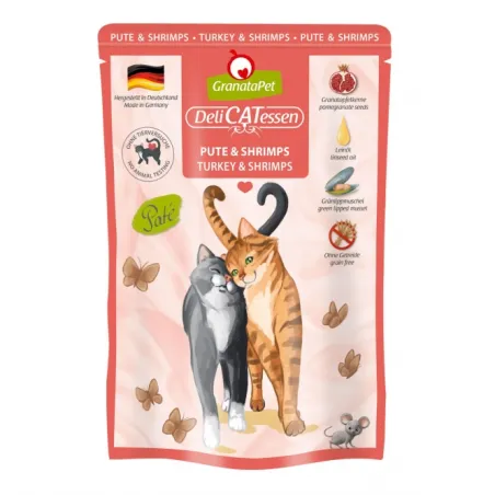 Katzen Nassfutter GranataPet Delicatessen Pouch Pute & Shrimps 85...