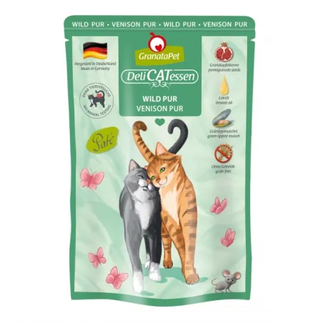Katzen Nassfutter GranataPet Delicatessen Pouch Wild PUR 85 g...