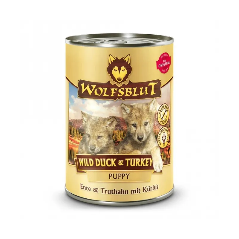 Hunde-Nassfutter Wolfsblut Dose Wild Duck & Turkey Puppy 395g...