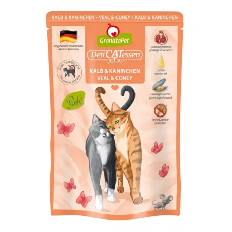 Katzen Nassfutter GranataPet Delicatessen Pouch Kalb & Kaninchen...