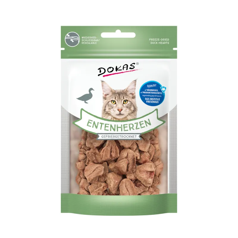 Katzensnacks Dokas Cat Snack Entenherzen gefriergetrocknet 15g...