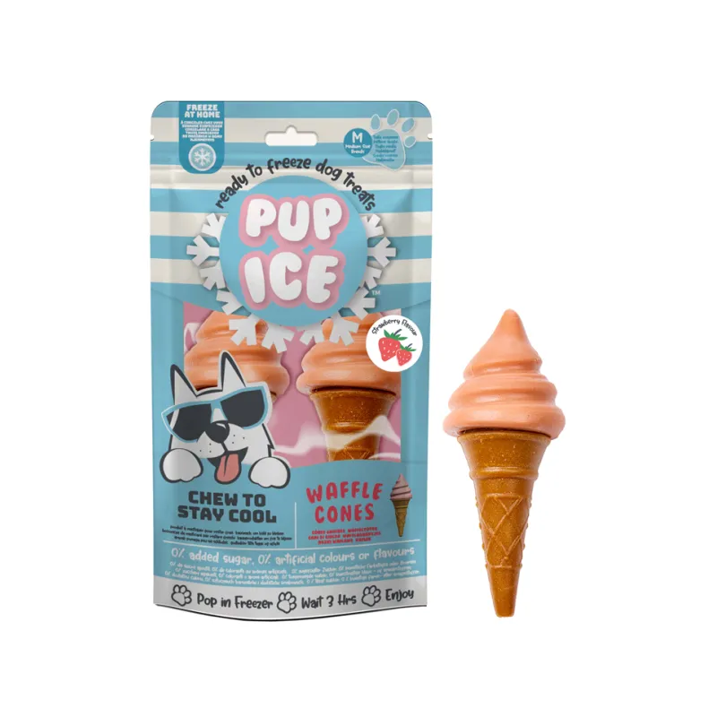 Hundesnacks Pup Ice Waffle Cones Strawberry M - 2 Stück jetzt online