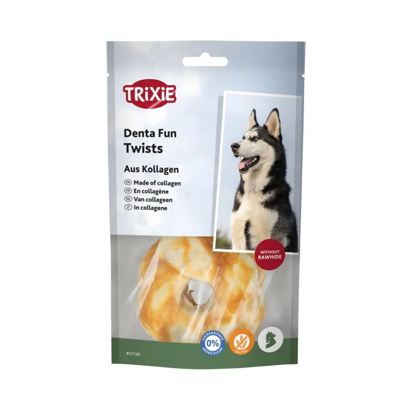 Hundesnacks Trixie Denta Fun Twists aus Kollagen - 2 St./85 g...