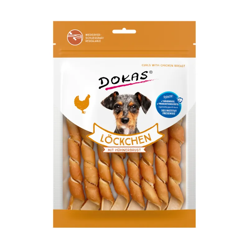Hundesnacks Dokas Dog Snack Löckchen mit Hühnerbrust 120g jetzt online