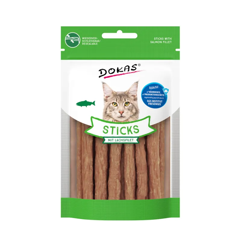 Katzensnacks Dokas Cat Snack Sticks mit Lachsfilet 30g jetzt online