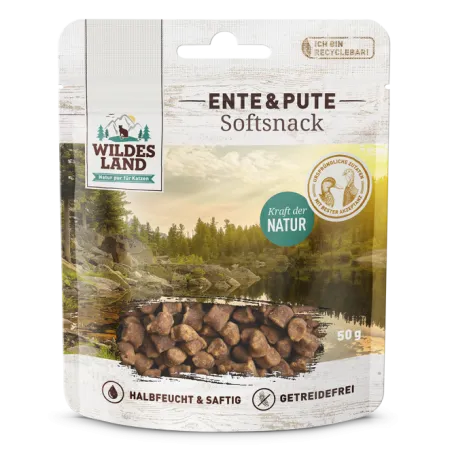 Katzensnacks Wildes Land Cat Softsnack Ente & Pute 50g jetzt online