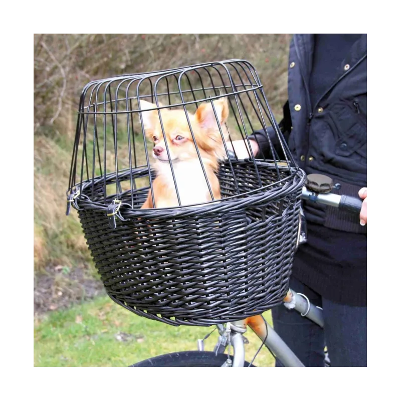 Reise & Transport Trixie Fahrradkorb aus Weide mit Gitter -...