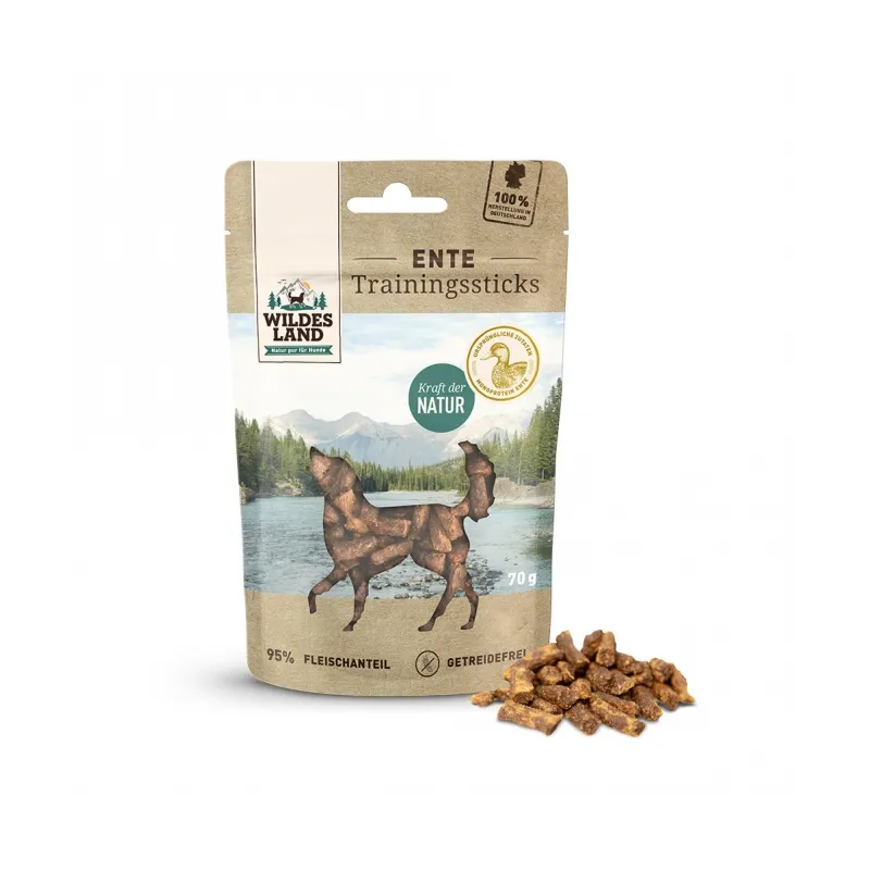 Hundesnacks Wildes Land Trainingssticks Ente 70g jetzt online
