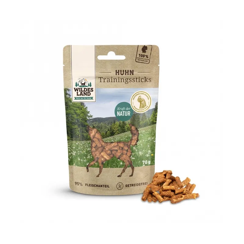 Hundesnacks Wildes Land Trainingssticks Huhn 70g jetzt online