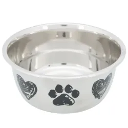 Hundenäpfe & Tränken Trixie Edelstahlnapf mit Pfoten und Herzen -...