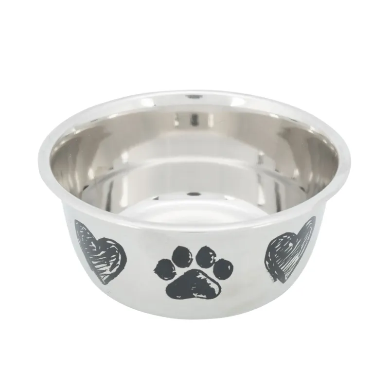 Hundenäpfe & Tränken Trixie Edelstahlnapf mit Pfoten und Herzen -...