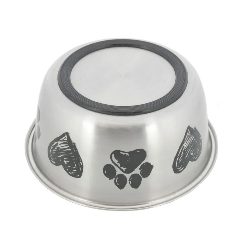 Hundenäpfe & Tränken Trixie Edelstahlnapf mit Pfoten und Herzen -...