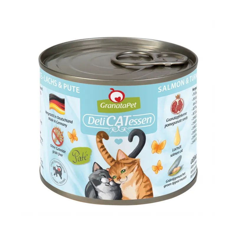 Katzen Nassfutter GranataPet Delicatessen Dose Lachs & Pute - 200...