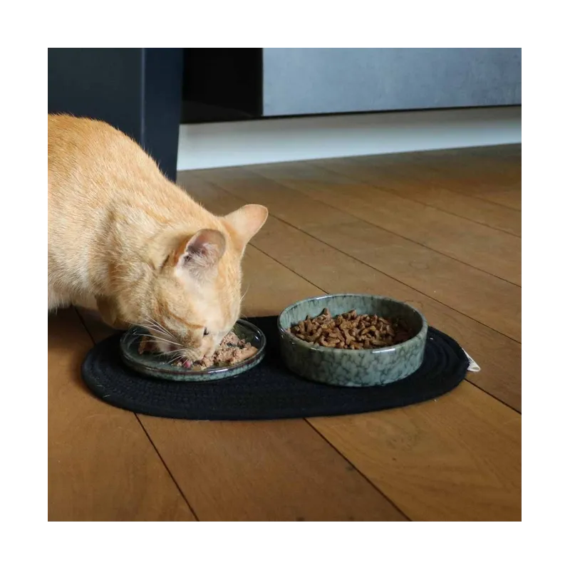 Hundenäpfe & Tränken D&D Napfunterlage Phil - Schwarz - 35 x 20 cm...