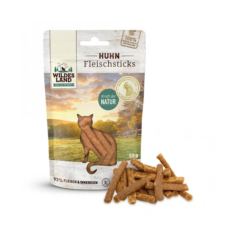 Katzensnacks Wildes Land Cat Fleischsticks Huhn 50g jetzt online