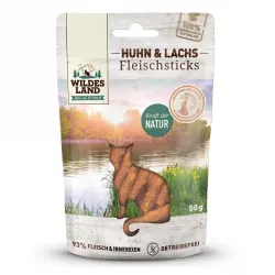 Katzensnacks Wildes Land Cat Fleischsticks Huhn & Lachs 50g jetzt...