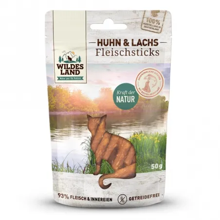 Katzensnacks Wildes Land Cat Fleischsticks Huhn & Lachs 50g jetzt...