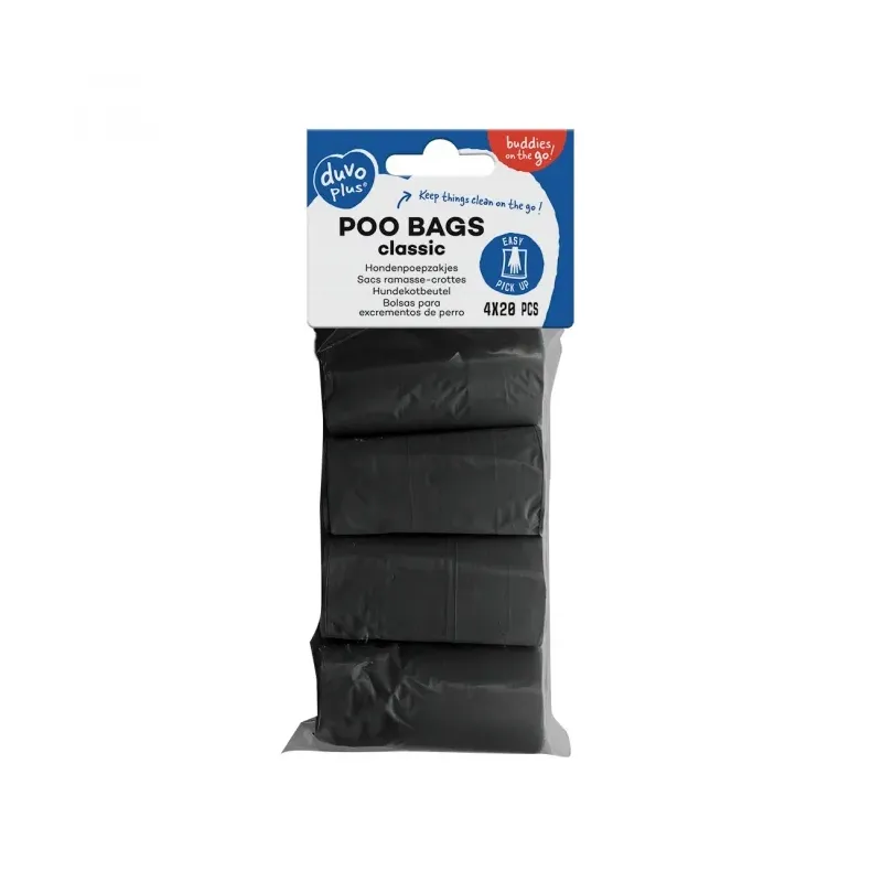 Unterwegs Duvoplus Hundekotbeutel classic schwarz - 4 x 20 Stück...