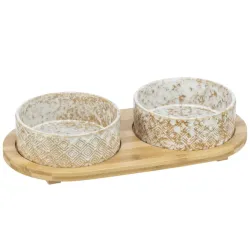 Hundenäpfe & Tränken Trixie Napf-Set, Keramik/Bambus - 2 × 0,3 l...