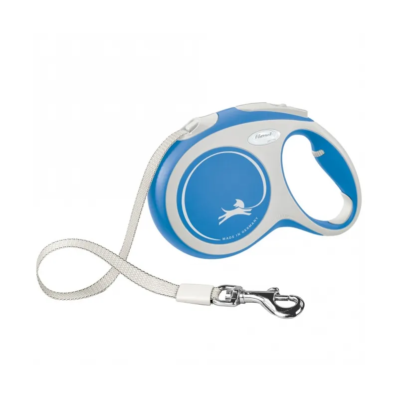 Leinen FLEXI Rollleine New COMFORT Gurt - 5m, bis 60kg - blau...