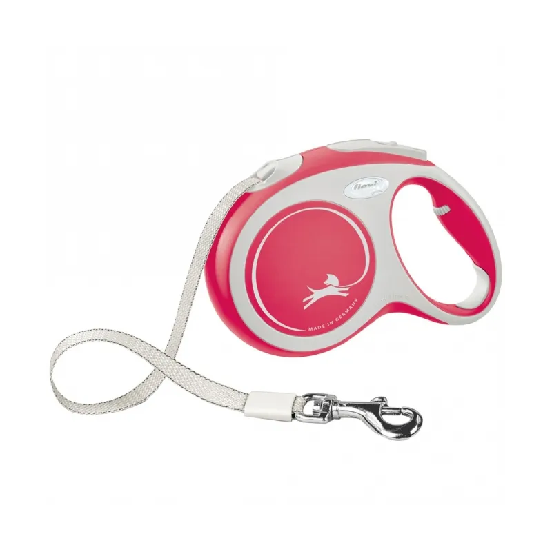 Leinen FLEXI Rollleine New COMFORT Gurt - 5m, bis 60kg - rot jetzt...