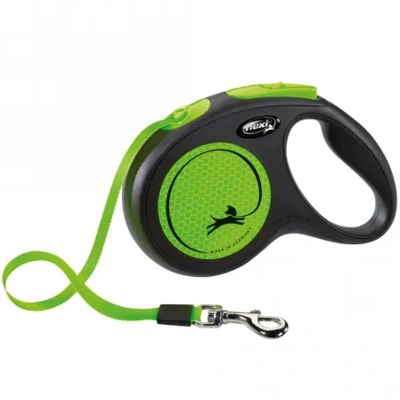 Leinen Flexi New Classic Neon Gurt-Roll-Leine - M / Grün jetzt online