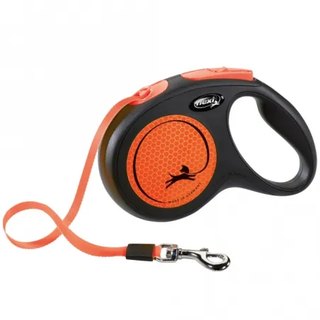 Leinen Flexi New Classic Neon Gurt-Roll-Leine - M / Orange jetzt...