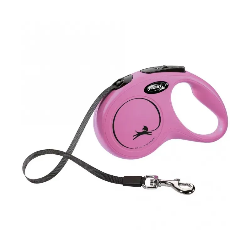 Leinen FLEXI Rollleine New CLASSIC Gurt - 5m, bis 15kg - Pink...