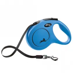 Leinen FLEXI Rollleine New CLASSIC Gurt - 5m, bis 25kg - Blau...