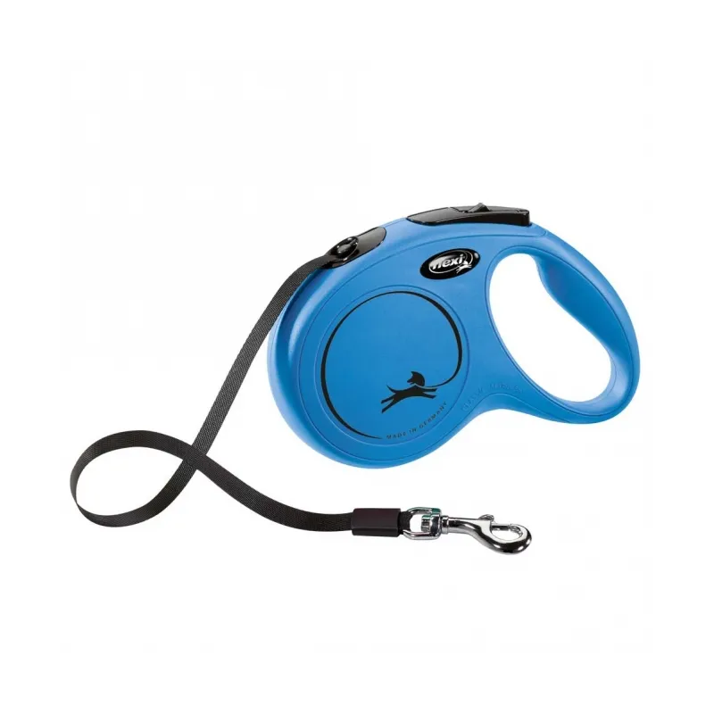 Leinen FLEXI Rollleine New CLASSIC Gurt - 5m, bis 25kg - Blau...