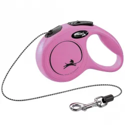 Leinen FLEXI Rollleine New CLASSIC Seil - 3m, bis 8kg - Pink jetzt...