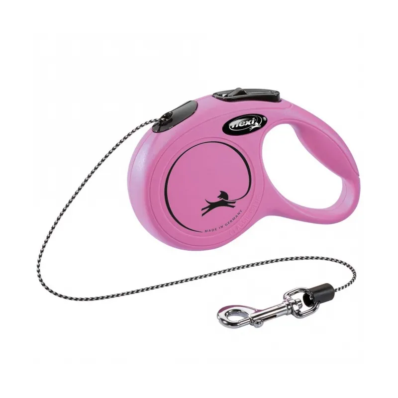 Leinen FLEXI Rollleine New CLASSIC Seil - 3m, bis 8kg - Pink jetzt...