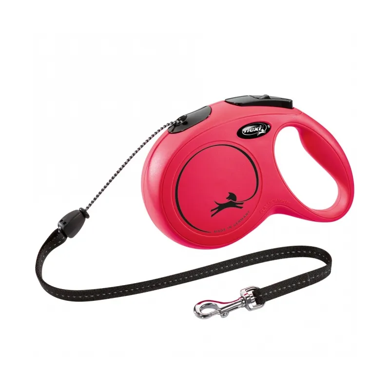 Leinen FLEXI Rollleine New CLASSIC Seil - 8m, bis 20kg - Rot jetzt...