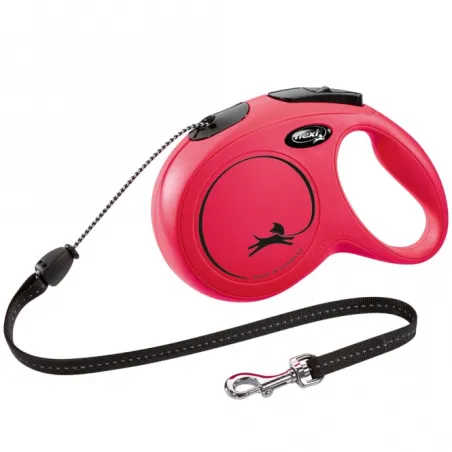 Leinen FLEXI Rollleine New CLASSIC Seil - 8m, bis 20kg - Rot jetzt...