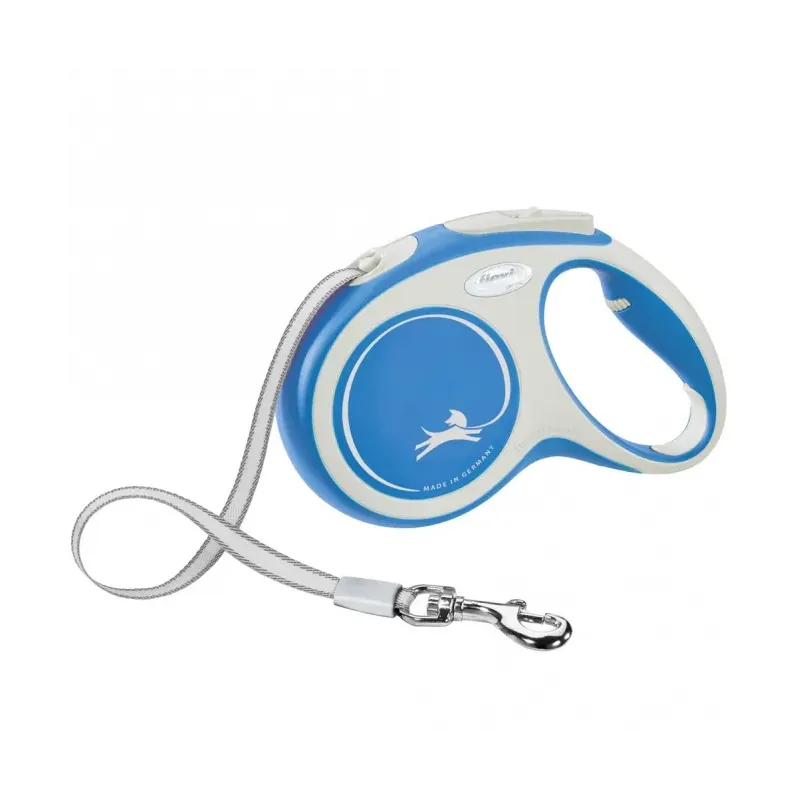 Leinen FLEXI Rollleine New COMFORT Gurt - 5m, bis 25kg - blau...