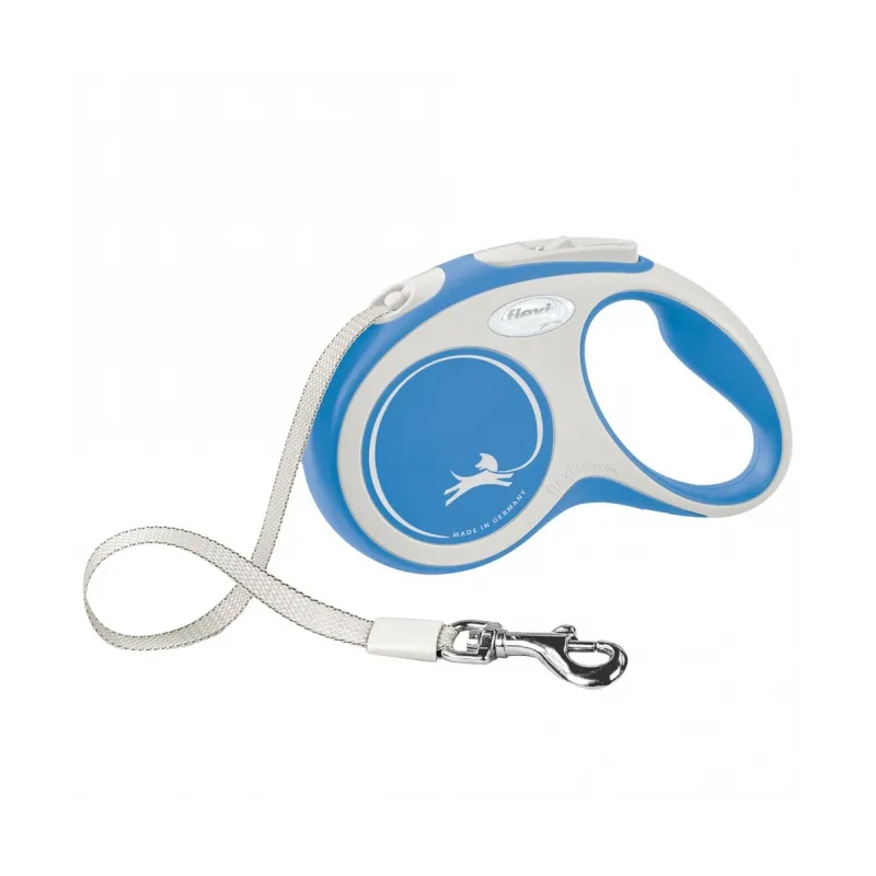 Leinen FLEXI Rollleine New COMFORT Gurt - 5m, bis 15kg - blau...