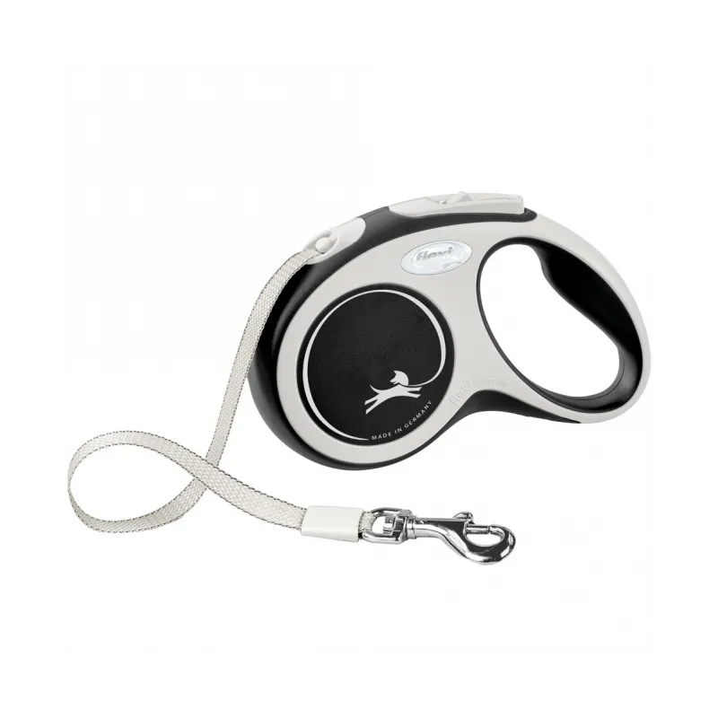 Leinen FLEXI Rollleine New COMFORT Gurt - 5m, bis 15kg - schwarz...