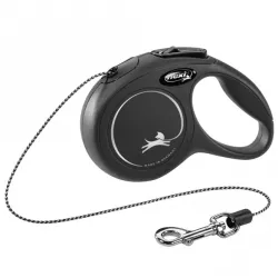 Leinen FLEXI Rollleine New CLASSIC Seil - 3m, bis 8kg - Schwarz...