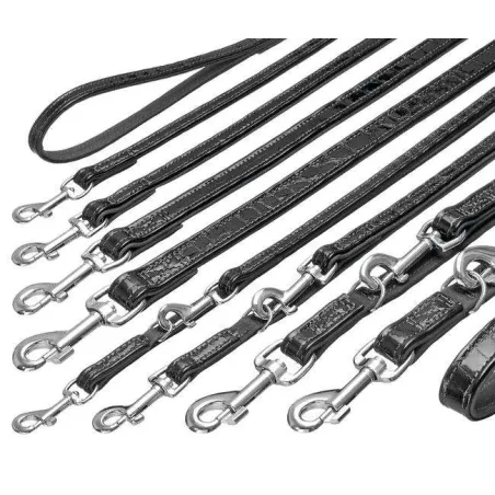 Leinen Karlie BUFFALO KROKO Büffelleder-Leine - Schwarz - 18 mm,...