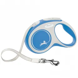 Leinen FLEXI Rollleine New COMFORT Gurt - 5m, bis 15kg - blau...
