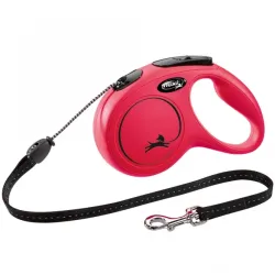 Leinen FLEXI Rollleine New CLASSIC Seil - 5m, bis 20kg - Rot jetzt...