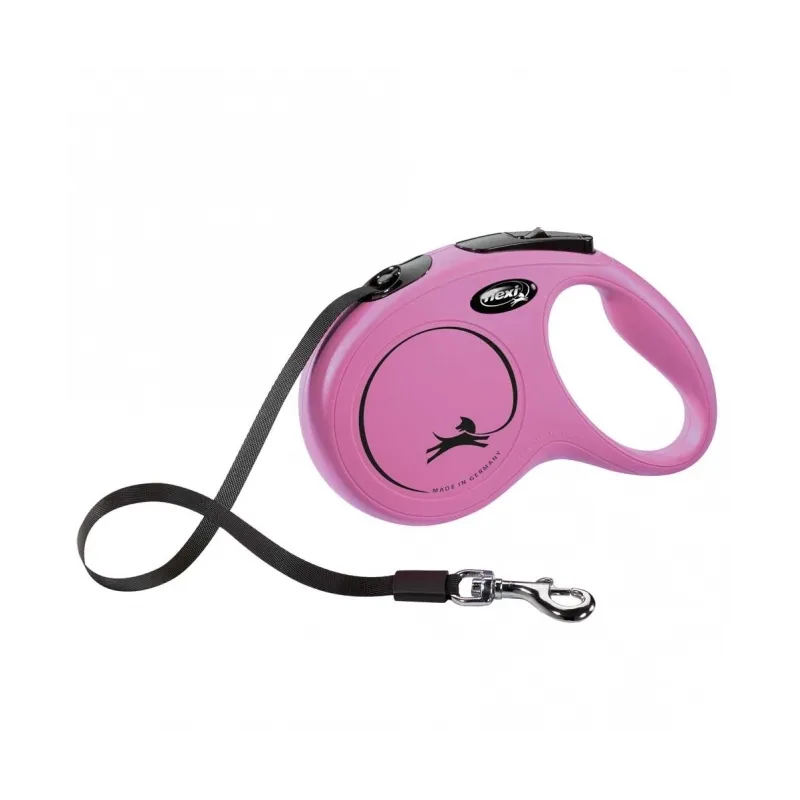 Leinen FLEXI Rollleine New CLASSIC Gurt - 5m, bis 25kg - Pink...