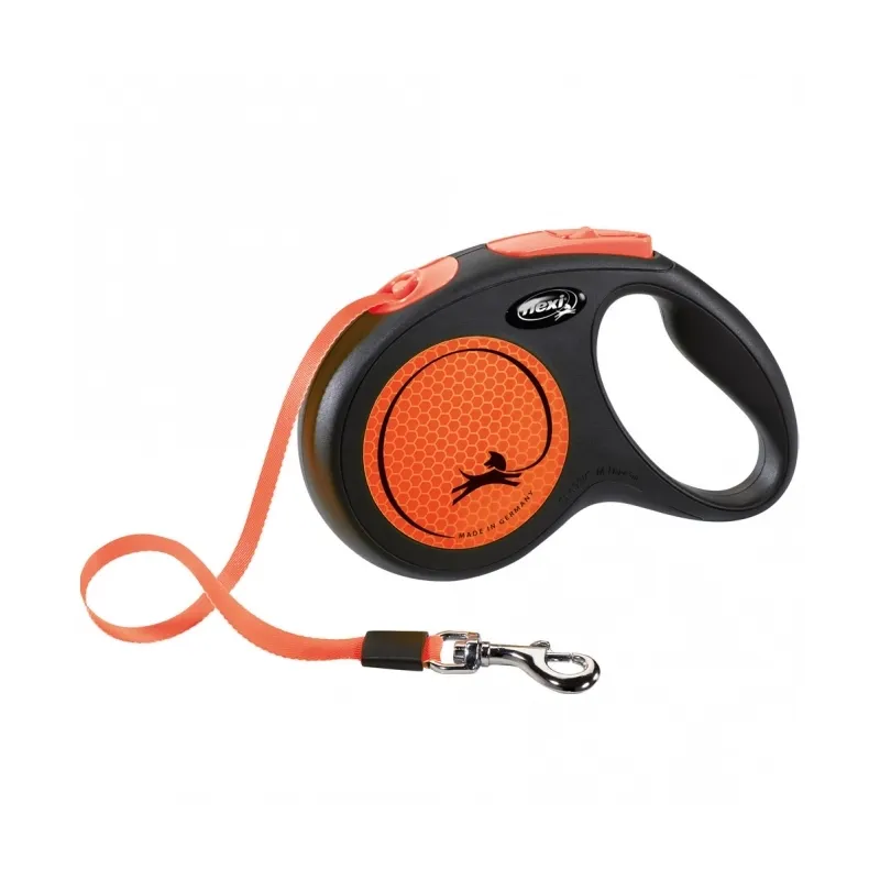 Leinen Flexi New Classic Neon Gurt-Roll-Leine - M / Orange jetzt...